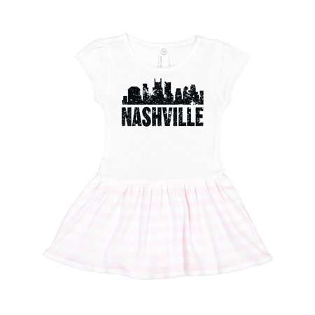 

Inktastic Nashville Skyline Grunge Gift Toddler Girl Dress