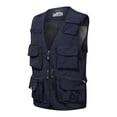 thumbnail image 1 of Pisexur Jackets for Men Work Jacket Multiple Pockets Outdoor Photography Sleeveless Jacket Coat Navy,4XL, 1 of 2