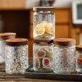 thumbnail image 3 of JOGGEIL Vintage Glass Jars with Wooden Lids, 6 Pack 24 oz Airtight Glass Food Storage Containers Sets for the Kitchen, Sugar Coffee Candy Spice Cookie Tea Pasta, 3 of 8