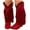 Red, variant on Womens Fringe Western Boots Faux Suede Chunky Boots Mid-Calf Riding Boot Shoes Vintage Cowgirls Knee High Booties