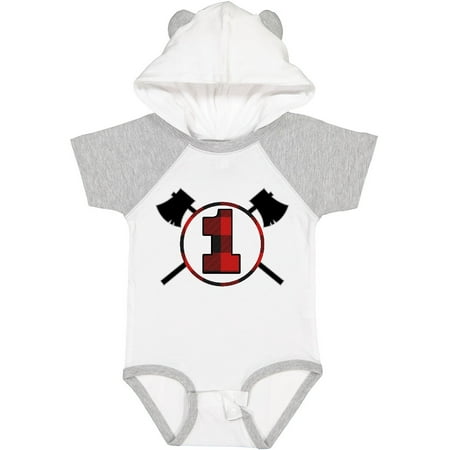 

Inktastic 1st Birthday Buffalo Plaid Lumberjack Boys Baby Bodysuit
