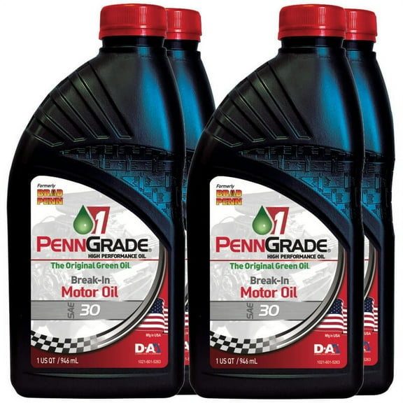 PENN GRADE 1 71206, Break-In Oil SAE 30, Works with Diesel and Gasoline Engines, 4 Quart