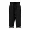 thumbnail image 6 of Outfmvch Capri Pants for Women Wide Leg Palazzo Yoga Sweatpants Cropped Pant Pull On Pants Beach Cropped Trousers Cropped Linen Pants Women Pedal Pushers for Women Yoga Capri Pants Black S, 6 of 7