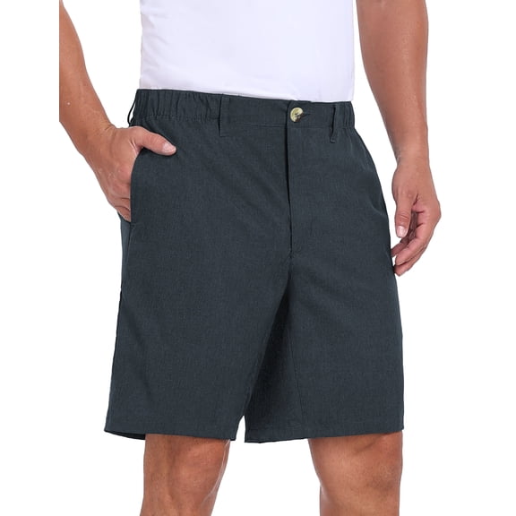 Little Donkey Andy Men's Bermuda 9 Inch Lightweight Quick Dry Stretch Shorts Golf Hiking Black Heather S