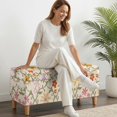 thumbnail image 2 of FOR U DESIGNS Abstract Cute Flower Print Flip-Top Storage Ottoman Cover Stretch Rectangle Footrest Stool Slipcover with Elastic Band Washable Furniture Protector for Bedroom Living Room, 2 of 7