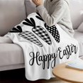 thumbnail image 3 of Happy Easter Blanket Soft Cozy Warm Twin Blanket for Bed, Plush Fuzzy Flannel Fleece Blankets for Sofa, Spring Carrots Country Black and White Plaid Throw Blankets for Couch, Gifts for Men, 60"x80", 3 of 9