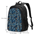 thumbnail image 5 of Balery Blue Leaves A Print USB Charging Backpack for Men and Women - Water-Resistant, Anti-Theft Laptop Backpack with USB Port for Travel, Work, School, and College, 5 of 7