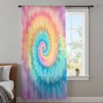 thumbnail image 4 of Colorful Tie Dye Sheer Curtains 63 Inches Long, Rainbow Ombre Abstract Pattern Art Light Filering Curtains, Breathable Simi Curtain Privacy Drapes for Living Room Bedroom Lightweight Window Treatment, 4 of 9