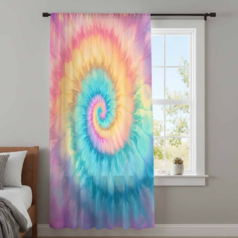 Colorful Tie Dye Sheer Curtains 108