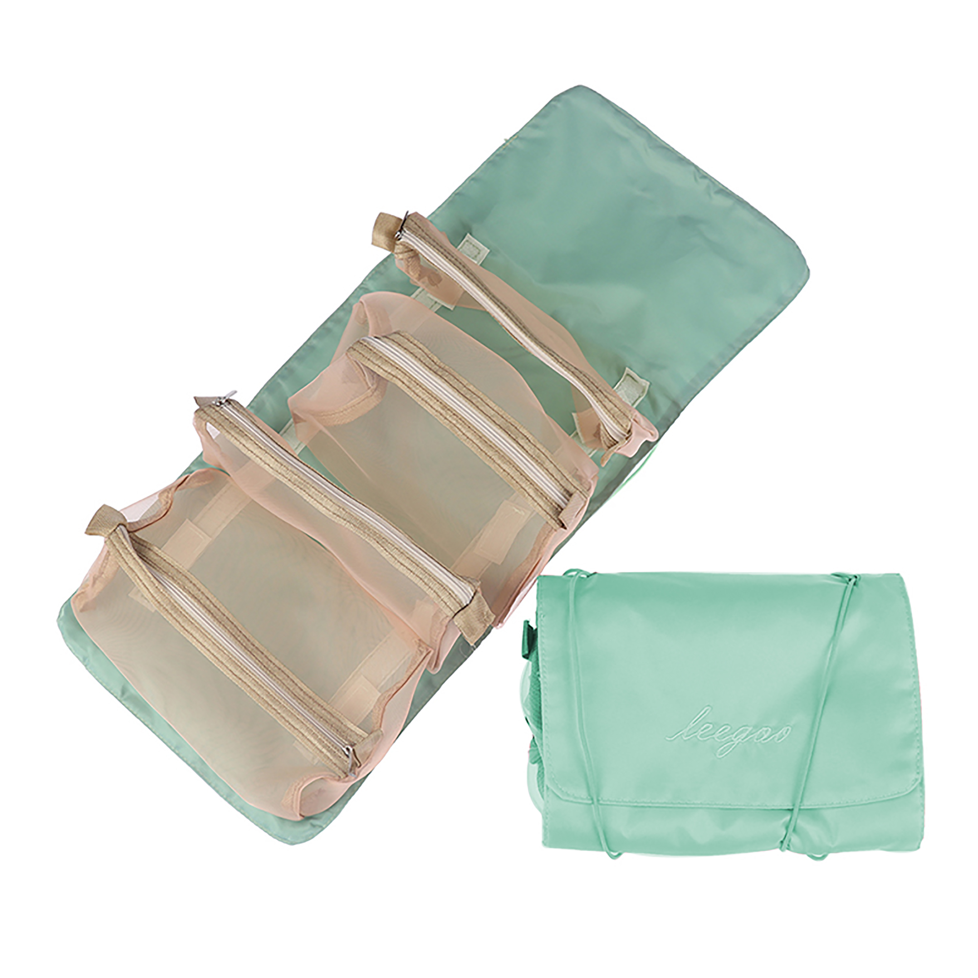 Waterproof Hanging Rollup Makeup Bag Portable Toiletry Cosmetic Travel