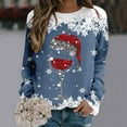 thumbnail image 2 of Suitable Christmas Sweaters For Women Teen Girls Long Sleeve Crewneck Sweatshirt Cute Reindeer Graphic Xmas Shirts, 2 of 4
