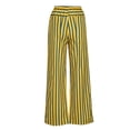thumbnail image 6 of Meichang Women’s Striped Pants Elastic Waisted Drawstring Loose Fit Palazzo Pants Casual Straight Leg Cropped Trousers with Pockets Wide Leg Pants Lounge Pants Yellow L, 6 of 8
