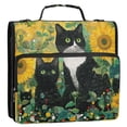 thumbnail image 2 of Water-Resistant 3-Ring Binder Organizer with Multiple Pockets Zipper Binder Bag for Office Cats in Sunflowers Garden, 2 of 8