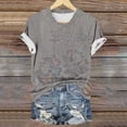 thumbnail image 6 of ATENAR Shirts for Women Crew Neck Shirts Short Sleeve Summer Tops Coffee 3XL, 6 of 6