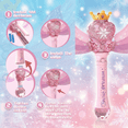 thumbnail image 4 of Ejoyoyin Outdoor Toys Bubble Wand Machine for Kids Toddlers Birthday Gifts for Girls, Bubble Maker with LED Light & Music, Party Toys for 1-3, Bubble Blower with 2 Bubble Solutions, 4 of 9