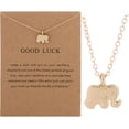 thumbnail image 1 of Collar Buena Suerte Elefante Colgante Cadena Collar con Tarjeta de Mensaje Tarjeta de Regalo, 1 of 3