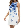 thumbnail image 4 of Ovzne Robes pour Femmes Robe d'Été Femmes Décontractée Ample Robe d'Été Imprimée Sans Manches Col en V Haut/chemise Ensemble Robe de Printemps Imprimée Liquidation, 4 of 7