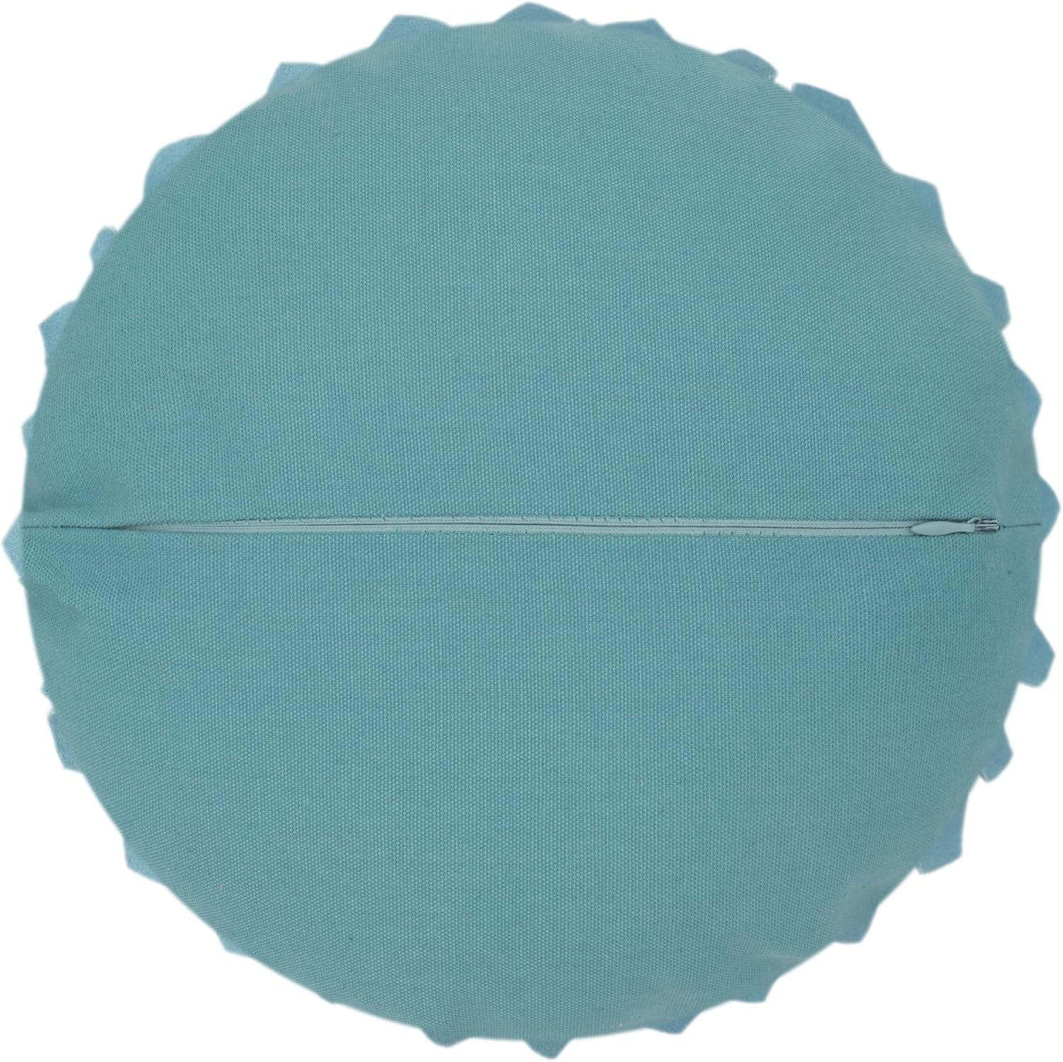JWH Decorative 3D Bohemian Round Sunflower Accent Throw Pillows  for Living Sofa Room Couch 12 inch Blue