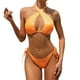 thumbnail image 1 of Gibobby Conjunto de Bikini para Mujer Conjunto de bikini para mujer con cordones y espalda descubierta, ropa de playa de dos piezas, trajes de baño sexys(Naranja,CH), 1 of 5