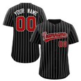 thumbnail image 2 of LS Custom Pinstripe Baseball Jersey Button Down Shirt Printed or Personalized Name Number for Men/Women/Youth, 2 of 7