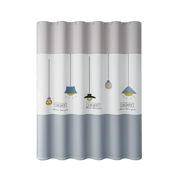 Waterproof Shower Curtain Set with 13 Hooks, Clear Polyester Fabric Bathroom Curtain Liner, Thickened Hotel Style for Bath Tub(I)