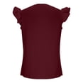 thumbnail image 4 of Cilsoka Womens Summer Tops 2026 Casual V Neck Ruffle Cap Sleeve Blouse Shirts Solid Color Tunic Tops, 4 of 6