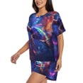 thumbnail image 3 of Womens Pajama Sets With Pocket, Starry Sky Turtle Lounge Sets Short Sleeve Sleepwear PJ Sets for Women, 3 of 6