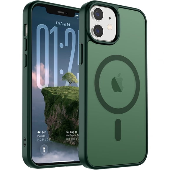FIMART for iPhone 11 / iPhone XR Case Translucent Matte Magnetic Phone Cover, Military Grade Drop Protection Shockproof Phone Case [Compatible with Magsafe], Green