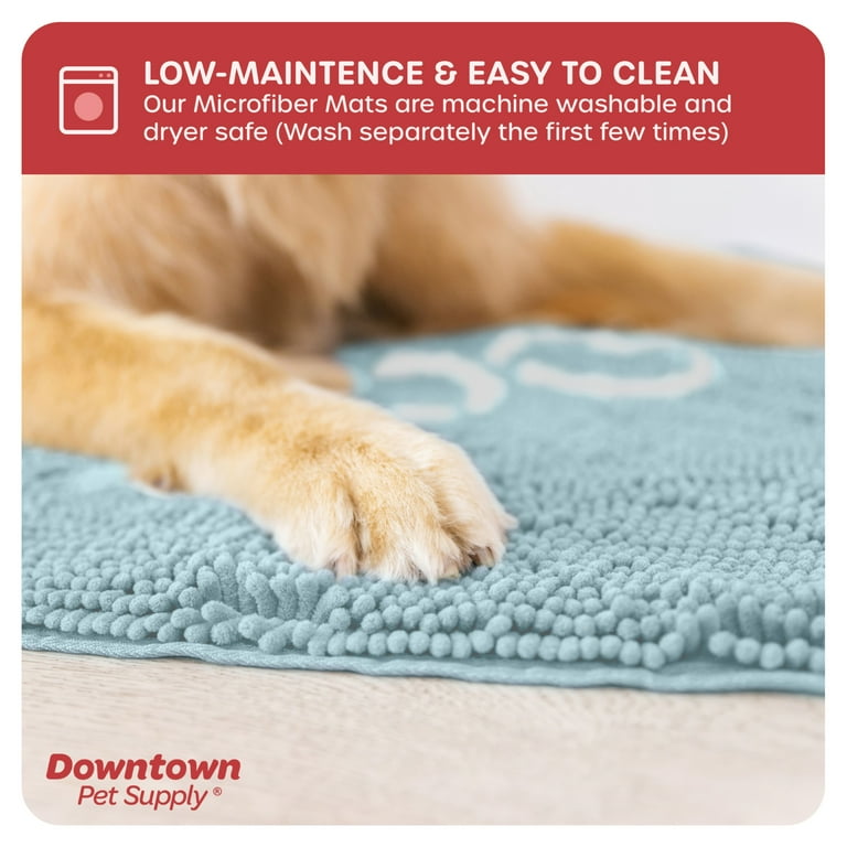  My Doggy Place Microfiber Dog Mat for Muddy Paws (31 x 20,  Black) Non-Slip Dog Door Mat, Absorbent Quick-Drying Paw Cleaning Pet Mat -  Washer and Dryer Safe - Entryway