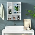 thumbnail image 4 of Gymax Mirrored Medicine Cabinet Bathroom Wall Mounted Storage W/Adjustable Shelf White, 4 of 10