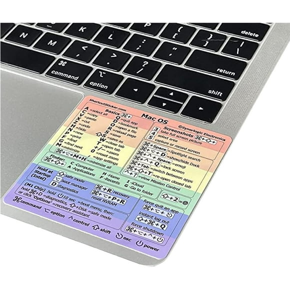 shiyou-SYNERLOGIC (M/Intel) Mac OS Keyboard Shortcut VINYL Sticker, No-Residue Adhesive, Compatible with 13"-16" MacBook Air/Pro/iMac/Mini (Pride, Pack of 5)