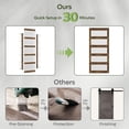 thumbnail image 5 of Bestier 36in x 84in MDF Glass Barn Door with 6.6ft Hardware Kit, Farmhouse Sliding Door with Lock and Floor Guide, Waterproof Surface, Easy Assembly, Heavy Duty, Rustic Brown, 5 of 7