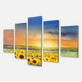 thumbnail image 2 of Sunset over Golden Sunflower Field - Impression sur Toile Florale, 2 of 3