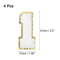 thumbnail image 2 of 4 Packs Glitters Chenille Number Patches 8.4cm / 3.3" Embroidery Numbers Patches for T-Shirt, Hats, Bags (White, 1), 2 of 6