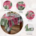 thumbnail image 5 of Pink Tulip Flowers Table Cloth Waterproof Tablecloths, Black Buffalo Plaid Spring Floral Plants Tablecloth Dining Table Cover for Kitchen Party Tabletop Outdoor, Rectangle Tablecloth 60x120 Inch, 5 of 9