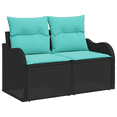 thumbnail image 3 of vidaXL 7 Piece Garden Sofa Set with Cushions Black Poly Rattan, 3 of 5