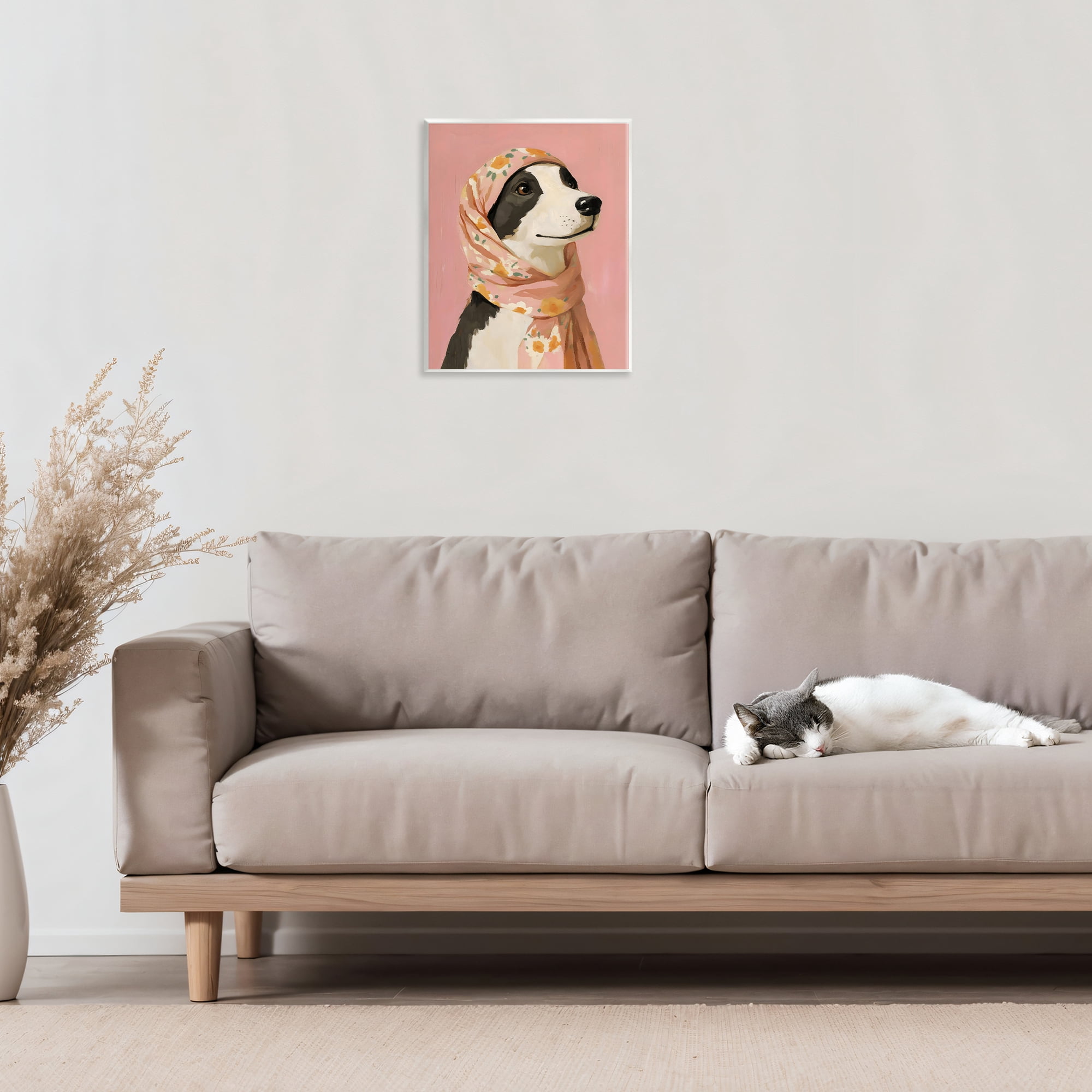 Stupell Industries Dog Babushka in Floral Scarf Wall Plaque Art, design by The Prints Vibe