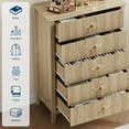 thumbnail image 6 of 42.9" Tall Fluted Dresser for Bedroom, 5-Drawer Wood Dresser for Bedroom, Modern Chest of Drawers, Storage Organizer Cabinet for Living Room, Hallway, Entryway, Easy Assembly, 6 of 7