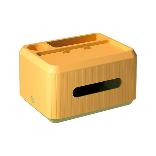 Dispensador de pañuelos multifuncional, ideal para sala de estar u oficina en hoteles. Opción 2 Amarillo