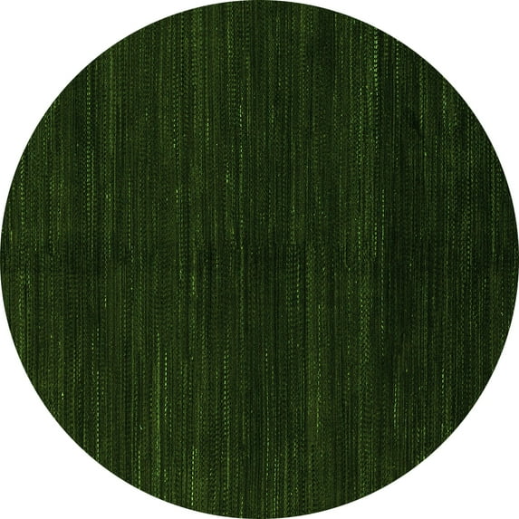 Ahgly Company Indoor Round Abstract Green Modern Area Rugs, 7' Round