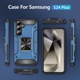 thumbnail image 3 of Sturdy 360 Rotatable Kickstand Back Case for Samsung Galaxy S24 Plus, Luxury Ultra Slim Shockproof Armor Durable Heavy Duty Protective Hard Phone Case Cover for Samsung Galaxy S24 Plus, Navyblue, 3 of 7