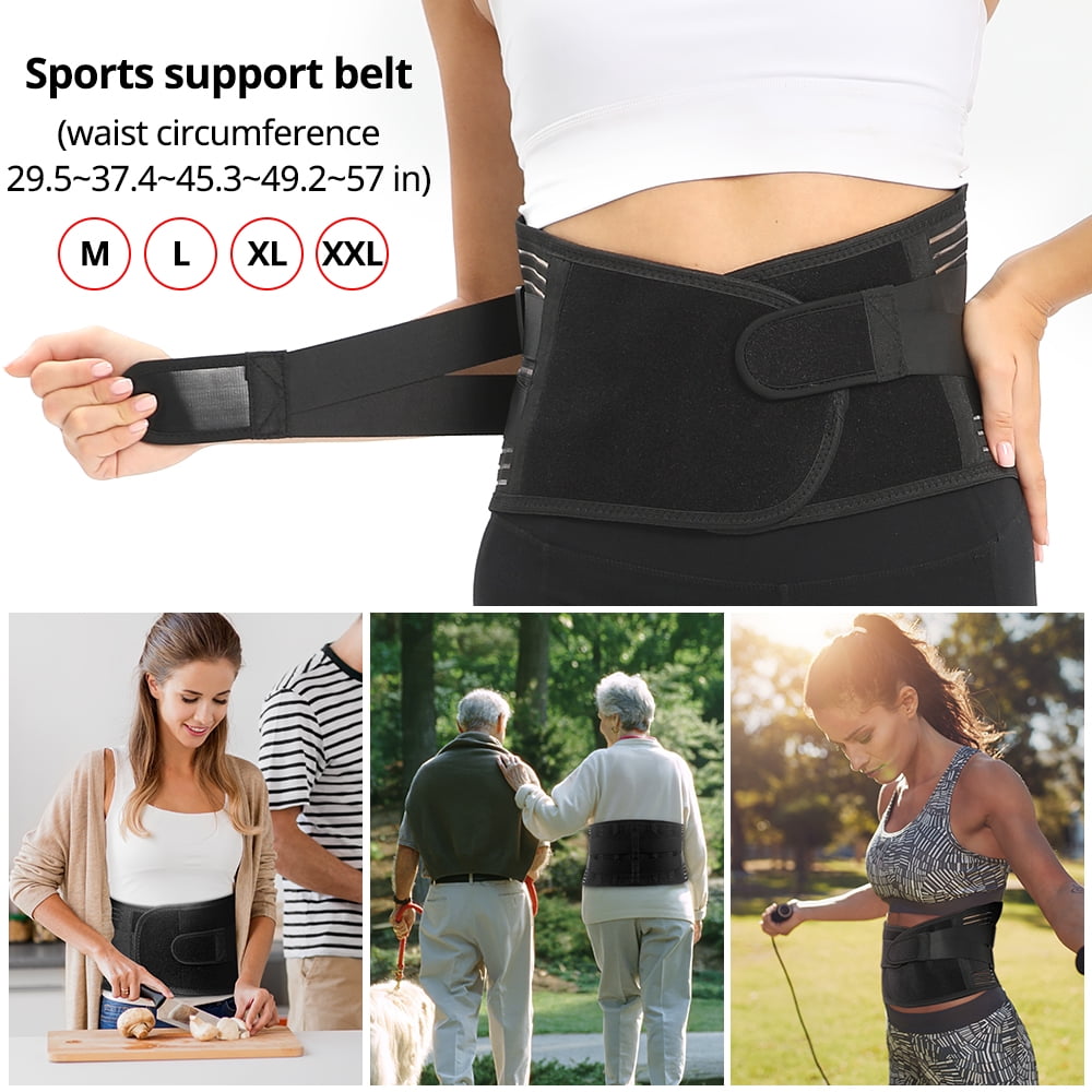 Adjustable Lumbar Support Belt Lower Back Brace Posture Corrector Waist Wrap for Sciatica Back Postpartum Abdomen Shaping for Heavy Lifting, Workout, Fitness, Women and Men