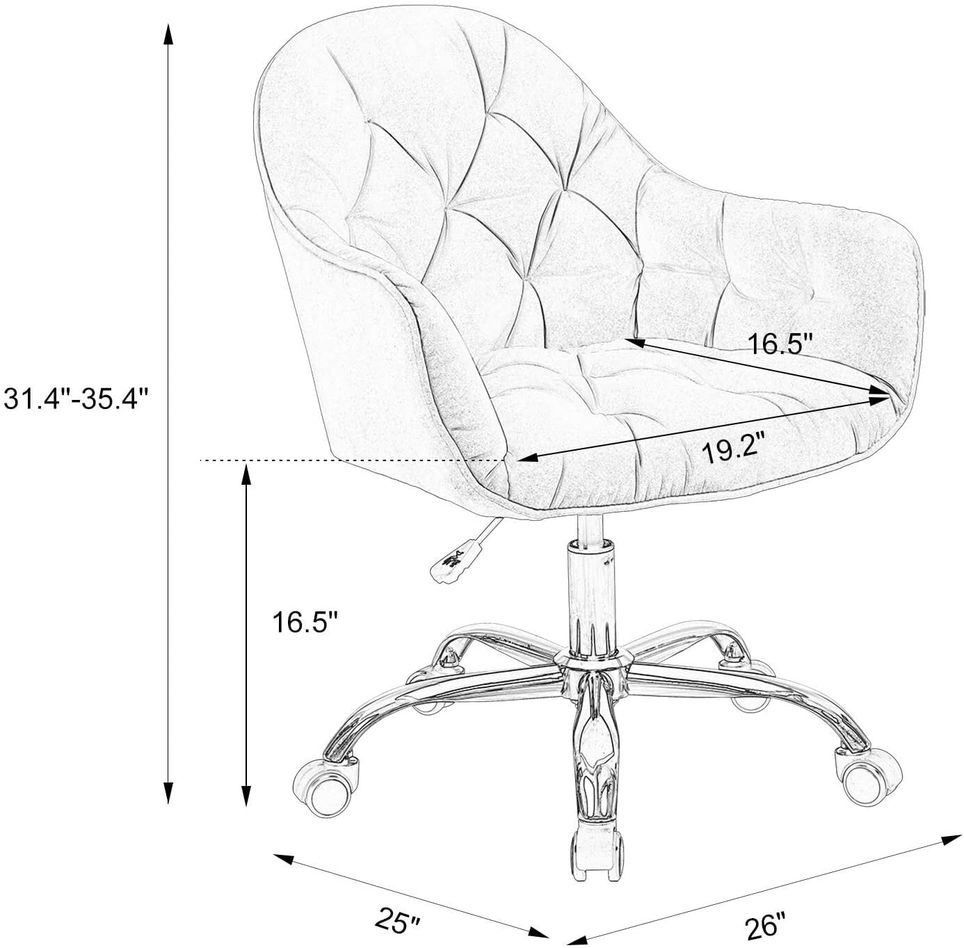 Tobiah velvet task chair hot sale