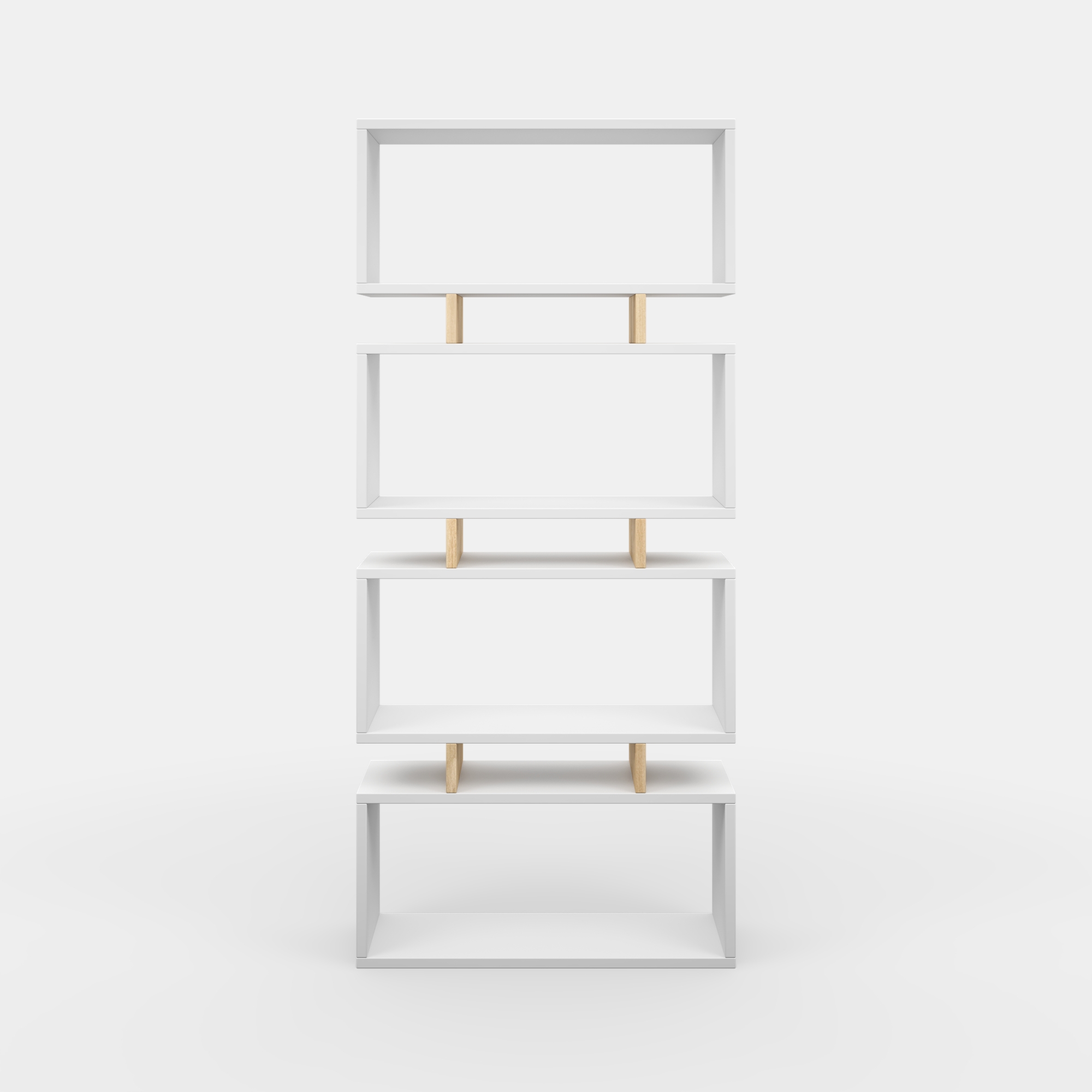 Ada Home Decor Langdon 4 Tier Bookcase, Oak/White