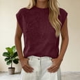 thumbnail image 7 of XUNKUSGA Going Out Tops for Women Fashion 3D Floral Short Sleeve Sweaters for Women Summer Lightweight Comfortable Casual Loose Crewneck Knit Tops,Wine,S, 7 of 7