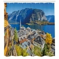 thumbnail image 3 of Ambesonne Fall Shower Curtain, Mountain Village Austria, 69"Wx84"L, Multicolor, 3 of 3