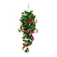 thumbnail image 2 of VGFVFSKGA Artificial Eucalyptus Hanging Vine, Artificial Hanging Plants Fern Vine, Faux Silk Violet, Fake Hanging Plants with Flowers for indoor Outdoor Wall Garden Wedding interior Decoration,Z1#C, 2 of 6