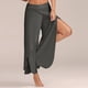 thumbnail image 3 of Jwl-summer Mujer Slit Flared Palazzo Pantalones Pantalones de pierna ancha Chiffoon Side Split Casual Pantalones sueltos Elegante Lady Harem Yoga Pants 5xl, 3 of 4