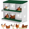 thumbnail image 3 of EastVita Chicken Nesting Box 6 Compartments Laying Boxes, Metal Chicken Egg Laying Box with Rollout Egg Collection, Large Vented Holes Chicken Coop for Chickens, Hens (Green), 3 of 5