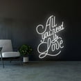 thumbnail image 2 of Handmadetneonsign All You Need Is Love Neon Signs, All You Need Is Love LED Lights, Wedding Sign Decoration, Wedding Decor, Wedding Neon Lights, Wall Décor, 2 of 4